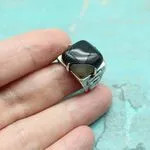 Перстень с черным агатом
