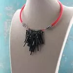 Ожерелье в стиле гранж - черное и красное