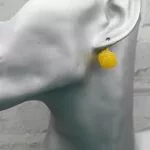 серьги с желтым камнем
