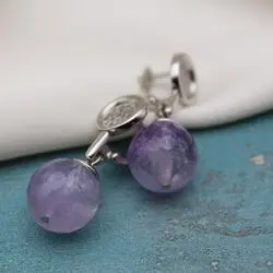 Серьги из крупного аметиста