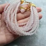 Розовый кварц в украшениях - браслет