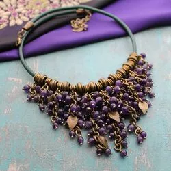 Ожерелье из темно-лилового аметиста