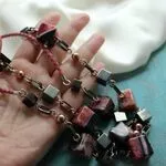Ожерелье из агата и кожи