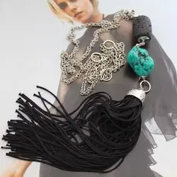 Колье сотуар с бирюзой