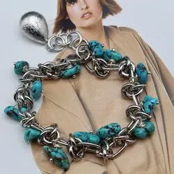 Браслет с природной бирюзой