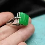 Кольцо с агатом зеленым