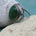 Зеленый агат - кольца