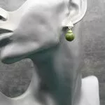 Серьги с зеленым нефритом