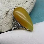 Кольцо из серебра и желтого агата