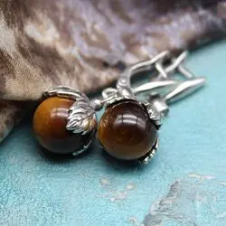 Серьги с тигровым глазом