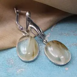 Серьги с натуральным халцедоном