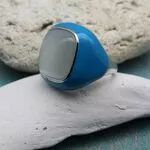 Синяя эмаль в украшениях - кольцо с синей эмалью