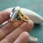 Стильный перстень с голубым камнем