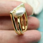 Стильные кольца с жемчугом