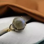 Серебряные кольца с лабрадором и топазом