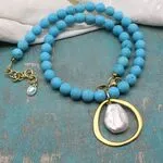 Ожерелье с голубой бирюзой