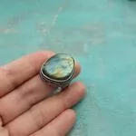 Лабрадор спектролит - крупное кольцо с лабрадором